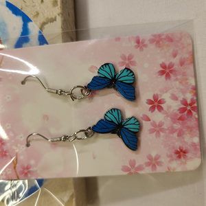 BLUE SHIMMER BUTTERFLY EARRINGS